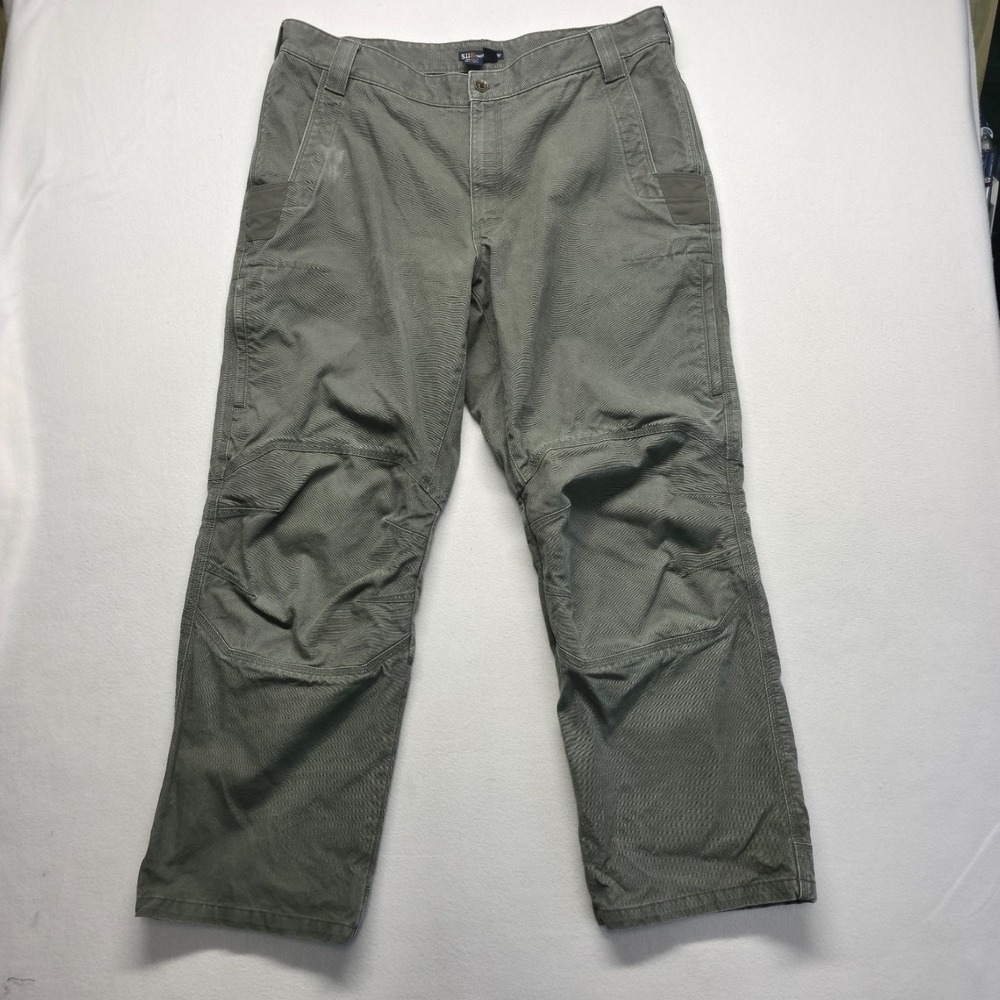 5.11 Tactical Men's Green Double Knee Canvas Pants Size 40X32